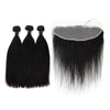 LeShine Hair 3pcs Human Hair Bundles With Lace Frontal Straight Virgin Hair Weave