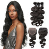 Bundles With Lace Closure Brazilian Human Hair Weave Bundles Body Wave Hair 3 Bundles With Closure