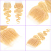 #613 Virgin Body Wave Hair Weaves 3 Bundles With Lace Closure