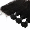 Top Quality Straight Hair 3 Bundles With Closure Natural Color Brazilian Virgin Hair