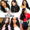 LeShine Curly Lace Closure Human Hair Free Part Brazilian Virgin Hair with Baby Hair Natural Color