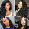 Curly 3pcs 100% Human Hair Bundles With Lace Closure Natural Black Hair