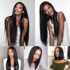 Straight Hair Weave 3 Bundles with Lace Closure Free Part 100% Virgin Remy Hair Natural Black Color